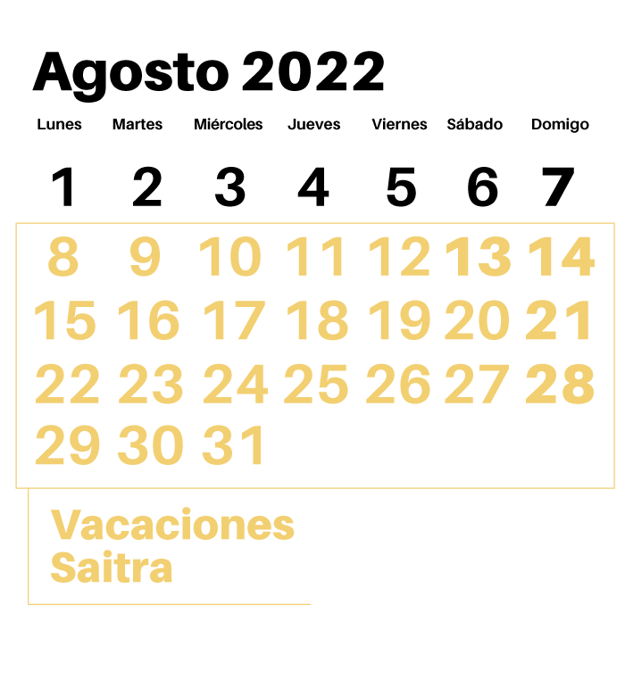 calendario-vacaciones-saitra-2022